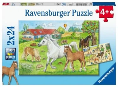 Ravensburger 2er Set Puzzle, Je 24 Teile, 26x18 Cm, Auf Dem Pferdehof 1 Ravensburger 2er Set Puzzle, Je 24 Teile, 26x18 Cm, Auf Dem Pferdehof