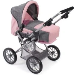 CHIC 2000 Kombi-Puppenwagen LENI, Melange Grau-rosa