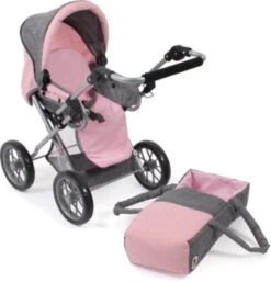 CHIC 2000 Kombi-Puppenwagen LENI, Melange Grau-rosa -Spielzeugladen 13015548 04