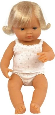 Miniland Babypuppe MĂ€dchen, Blond, 38 Cm