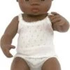 Miniland Babypuppe Junge, Schwarzhaarig, 38 Cm
