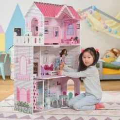 MyToys ORIGINALS Puppenhaus Mit 13 Möbeln, Pink -Spielzeugladen 15033539 03