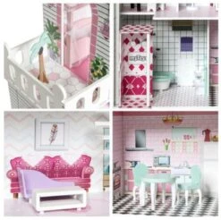MyToys ORIGINALS Puppenhaus Mit 13 Möbeln, Pink -Spielzeugladen 15033539 04