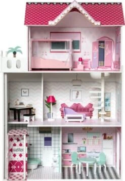 MyToys ORIGINALS Puppenhaus Mit 13 Möbeln, Pink -Spielzeugladen 15033539 05