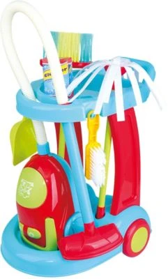 Playgo Kinder Besenwagen (7 Tlg.) & Staubsauger Haushaltsgerät