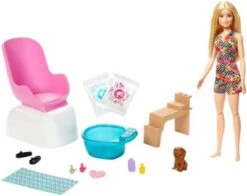 Barbie Mani-Pedi Puppe (blond) Spielset, Anziehpuppe, Nagelstudio Mit Zubehör
