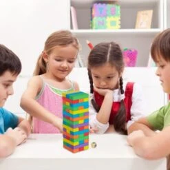 Relaxdays Holz Wackelturm Bunt -Spielzeugladen 16428713 03