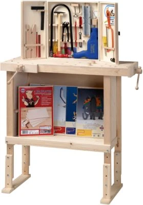 Pebaro Kinderwerkbank Aus Holz, Höhenverstellbar 1 Pebaro Kinderwerkbank Aus Holz, Höhenverstellbar