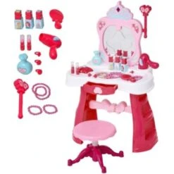 HOMCOM Kinderschminktisch Mit Hocker -Spielzeugladen 17638577 04
