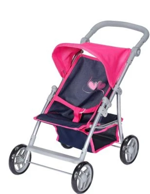 KNORRTOYS.COM Puppenbuggy Liba - Flying Hearts Blue Pink 2 KNORRTOYS.COM Puppenbuggy Liba - Flying Hearts Blue Pink – Bild 2