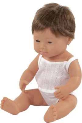 Miniland Babypuppe Junge, Down Syndrom, Braunhaarig, 38 Cm 1 Miniland Babypuppe Junge, Down Syndrom, Braunhaarig, 38 Cm