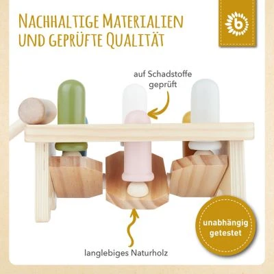 Bieco Klopfbank Buntes Holz Hammerspiel Baby Klopfer Hammer Spielzeug Ab 1 Jahr Werkbänke 5 Bieco Klopfbank Buntes Holz Hammerspiel Baby Klopfer Hammer Spielzeug Ab 1 Jahr Werkbänke – Bild 5