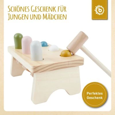 Bieco Klopfbank Buntes Holz Hammerspiel Baby Klopfer Hammer Spielzeug Ab 1 Jahr Werkbänke 6 Bieco Klopfbank Buntes Holz Hammerspiel Baby Klopfer Hammer Spielzeug Ab 1 Jahr Werkbänke – Bild 6