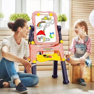 COSTWAY® Kindertafel Staffelei Standtafel Höhenverstellbar 2 COSTWAY® Kindertafel Staffelei Standtafel Höhenverstellbar – Bild 2