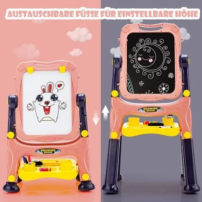 COSTWAY® Kindertafel Staffelei Standtafel Höhenverstellbar 4 COSTWAY® Kindertafel Staffelei Standtafel Höhenverstellbar – Bild 4