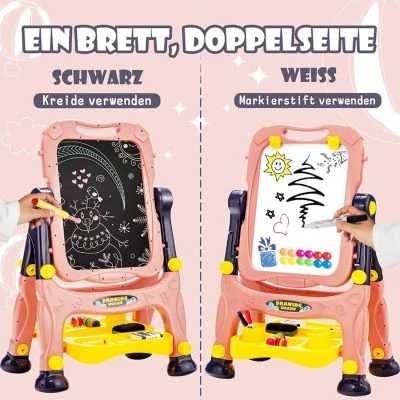 COSTWAY® Kindertafel Staffelei Standtafel Höhenverstellbar 5 COSTWAY® Kindertafel Staffelei Standtafel Höhenverstellbar – Bild 5