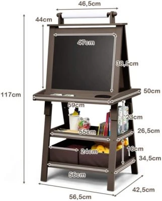 COSTWAY® Kindertafel Holztafel Mit Aufbewahrungsboxen 5 COSTWAY® Kindertafel Holztafel Mit Aufbewahrungsboxen – Bild 5