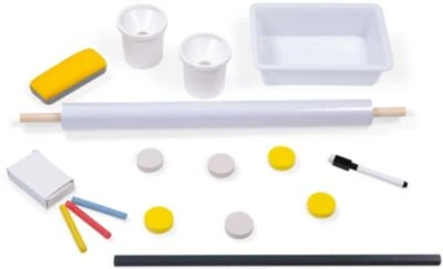 Janod Magnet- Und Kreidetafel Mit Zubehör, Gelb/grau 3 Janod Magnet- Und Kreidetafel Mit Zubehör, Gelb/grau – Bild 3