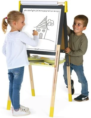 Janod Magnet- Und Kreidetafel Mit Zubehör, Gelb/grau 6 Janod Magnet- Und Kreidetafel Mit Zubehör, Gelb/grau – Bild 6