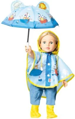 Heless Puppen-Regencape Mit Puppenschirm Und Regenstiefeln, Gr. 35-45 Cm 1 Heless Puppen-Regencape Mit Puppenschirm Und Regenstiefeln, Gr. 35-45 Cm