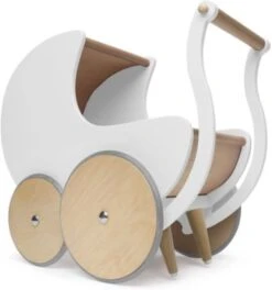 Kinderfeets Retro Puppenwagen Aus Holz, Weiß