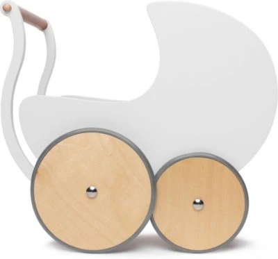 Kinderfeets Retro Puppenwagen Aus Holz, Weiß 2 Kinderfeets Retro Puppenwagen Aus Holz, Weiß – Bild 2