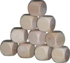 Holzspielzeug 10 Holzwürfel Blanko 40er