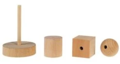 SINA®SPIELZEUG Holzspielzeug Holzsteckturm Walze Kugel Würfel
