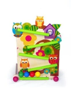 HESS Holzspielzeug Kugelbahn Mit Eulen