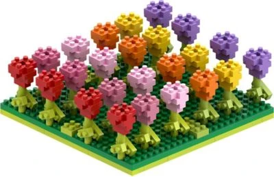 BRIXIES 3D-Bausatz Tulpenfeld, 385 Ministeine, Inkl. Aufbauanleitung, Geschenkbox 2 BRIXIES 3D-Bausatz Tulpenfeld, 385 Ministeine, Inkl. Aufbauanleitung, Geschenkbox – Bild 2