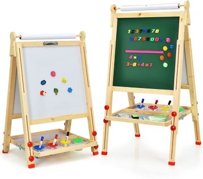 COSTWAY® Tafel Whiteboard & Kreidetafel & Zeichenpapier 1 COSTWAY® Tafel Whiteboard & Kreidetafel & Zeichenpapier