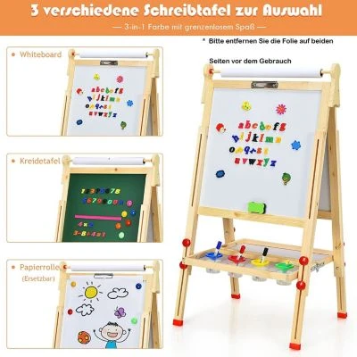 COSTWAY® Tafel Whiteboard & Kreidetafel & Zeichenpapier 4 COSTWAY® Tafel Whiteboard & Kreidetafel & Zeichenpapier – Bild 4