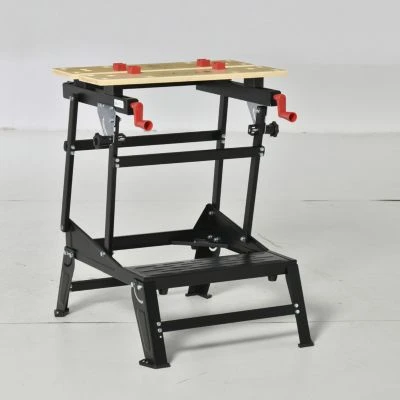 HOMCOM Werkbank Faltbares Design, Aufgedrucktes Lineal, 4 Verstellbare Drehzapfen Und 2 Kurbelarme 2 HOMCOM Werkbank Faltbares Design, Aufgedrucktes Lineal, 4 Verstellbare Drehzapfen Und 2 Kurbelarme – Bild 2