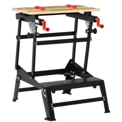 HOMCOM Werkbank Faltbares Design, Aufgedrucktes Lineal, 4 Verstellbare Drehzapfen Und 2 Kurbelarme 3 HOMCOM Werkbank Faltbares Design, Aufgedrucktes Lineal, 4 Verstellbare Drehzapfen Und 2 Kurbelarme – Bild 3