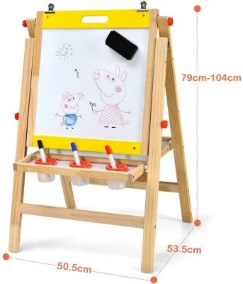 COSTWAY® Standtafel Höhenverstellbar Doppelseitig Mit Viel Zubehör 3 COSTWAY® Standtafel Höhenverstellbar Doppelseitig Mit Viel Zubehör – Bild 3