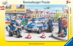Ravensburger Rahmen-Puzzle, 15 Teile, 25x14,5 Cm, Einsatz Der Polizei