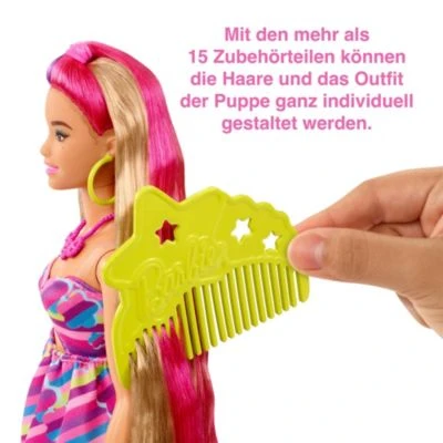 Barbie Totally Hair Puppe (blond/pinke Haare) Inkl. Styling-Zubehör 4 Barbie Totally Hair Puppe (blond/pinke Haare) Inkl. Styling-Zubehör – Bild 4