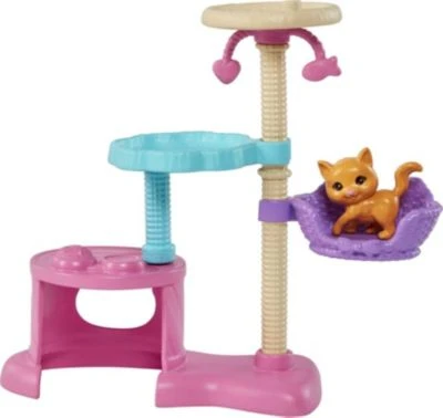Barbie-Puppe Und Kätzchen Kratzbaum Spielset Mit Zubehör. Spielzeug Für Kinder Ab 3 Jahren 3 Barbie-Puppe Und Kätzchen Kratzbaum Spielset Mit Zubehör. Spielzeug Für Kinder Ab 3 Jahren – Bild 3