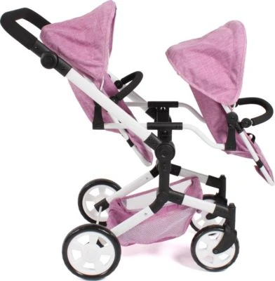 CHIC 2000 Puppenwagen Linus Duo, Jeans Pink 2 CHIC 2000 Puppenwagen Linus Duo, Jeans Pink – Bild 2