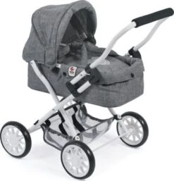 CHIC 2000 Mini-Kuschel-Puppenwagen SMARTY, Jeans Grey
