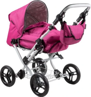 Zekiwa Kombipuppenwagen Zeki Premium, Dessin: Leinen Himbeerrot 1 Zekiwa Kombipuppenwagen Zeki Premium, Dessin: Leinen Himbeerrot