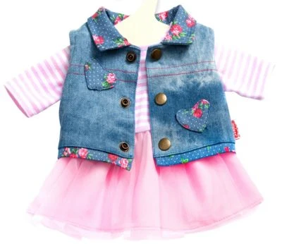 Heless Puppen-Tüllkleid Mit Jeansweste Gr. 28-35 Cm 1 Heless Puppen-Tüllkleid Mit Jeansweste Gr. 28-35 Cm