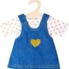 Heless Puppen-Jeanskleid "Goldstück" Mit T-Shirt, Gr. 28-35 Cm
