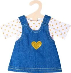 Heless Puppen-Jeanskleid "Goldstück" Mit T-Shirt, Gr. 28-35 Cm