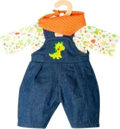 Heless Puppen-Latzhose "Dino", 3-teilig, Gr. 28-35 Cm