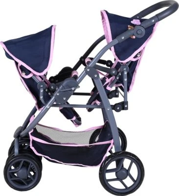 KNORRTOYS.COM Zwillingspuppenwagen Milo - Navy Pink Bear 5 KNORRTOYS.COM Zwillingspuppenwagen Milo - Navy Pink Bear – Bild 5
