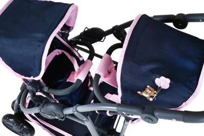 KNORRTOYS.COM Zwillingspuppenwagen Milo - Navy Pink Bear 6 KNORRTOYS.COM Zwillingspuppenwagen Milo - Navy Pink Bear – Bild 6