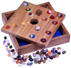 LOGOPLAY Big Hole Für 2 Bis 6 Spieler - Spielfeld 21 X 21 Cm - Aus Holz Mit Edelsteinen