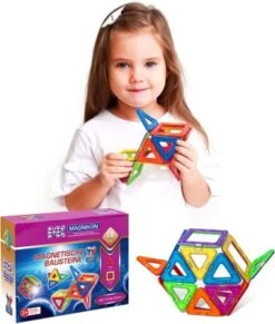 MAGNIKON Magnetische Bausteine, Magnetbau-Set Der Start, 14-Teilig, Standardgröße, Konstruktion Blöcke, Magnetbaukästen, Konstruktionsspielzeug, Magnetbausteine