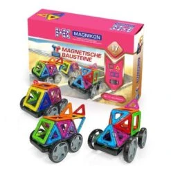 MAGNIKON Magnetische Bausteine “Das Rennen” - Magnetbau-Set 17-teilig, Magnetbausteine, Ideal Als Konstruktionsspielzeug Zur Förderung Von Kreativität & Motorik, Spielzeug Für Kinder Ab 3 Jahre
